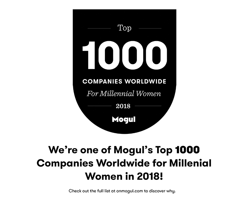 Mogul’s Top 1000 Companies for Millennial Women in 2018 Badge