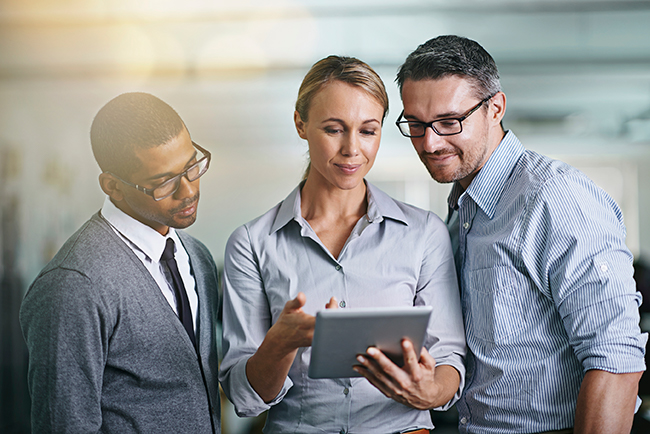 Employees Using iPad